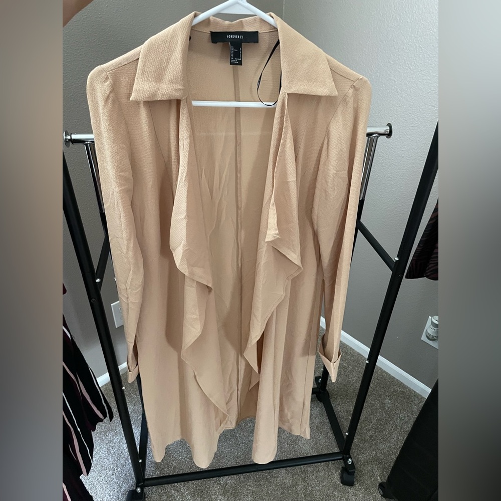 Forever 21 sheer waterfall duster/trench